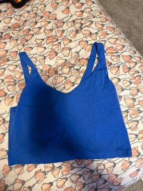 aerie Cobalt Blue Scoop Neck Cropped Tank